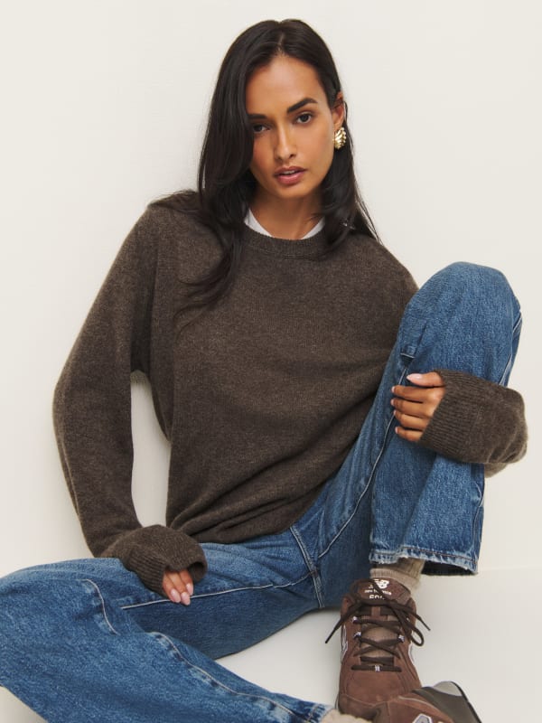 Cashmere Boyfriend Sweater - Walnut